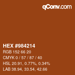 カラーコード: HEX #984214 | qconv.com