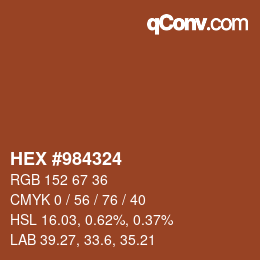 Color code: HEX #984324 | qconv.com