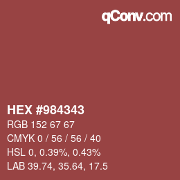Color code: HEX #984343 | qconv.com