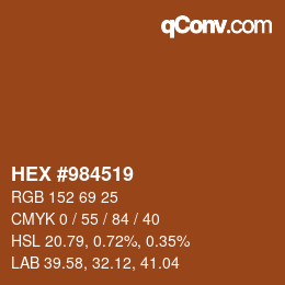 カラーコード: HEX #984519 | qconv.com