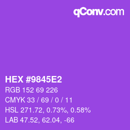 Color code: HEX #9845E2 | qconv.com