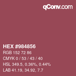 Color code: HEX #984856 | qconv.com