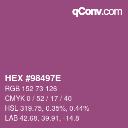 Code couleur: HEX #98497E | qconv.com