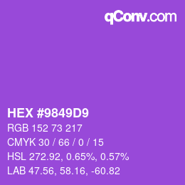 カラーコード: HEX #9849D9 | qconv.com