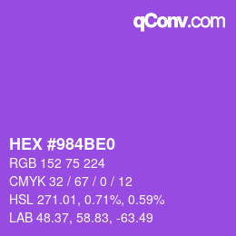 カラーコード: HEX #984BE0 | qconv.com