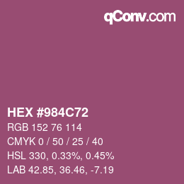 Color code: HEX #984C72 | qconv.com