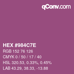 Color code: HEX #984C7E | qconv.com