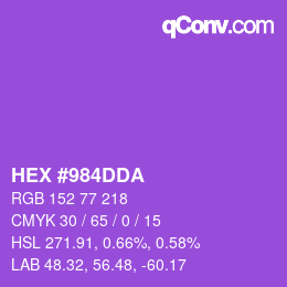 カラーコード: HEX #984DDA | qconv.com