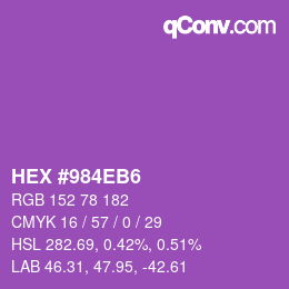 カラーコード: HEX #984EB6 | qconv.com