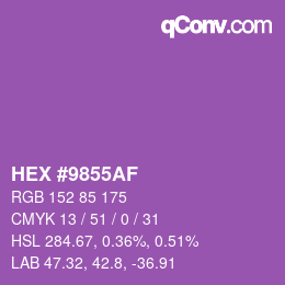 Color code: HEX #9855AF | qconv.com
