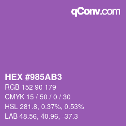 Color code: HEX #985AB3 | qconv.com