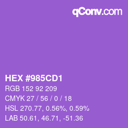 Color code: HEX #985CD1 | qconv.com