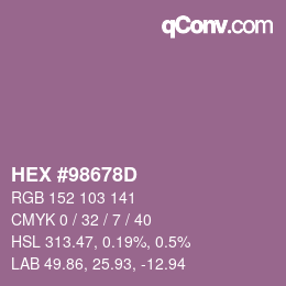 カラーコード: HEX #98678D | qconv.com