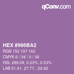 Color code: HEX #986BA2 | qconv.com