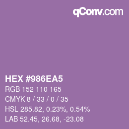 颜色代码: HEX #986EA5 | qconv.com