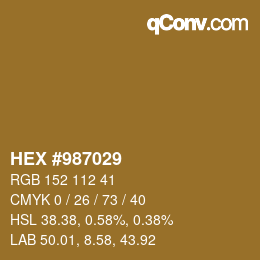 カラーコード: HEX #987029 | qconv.com