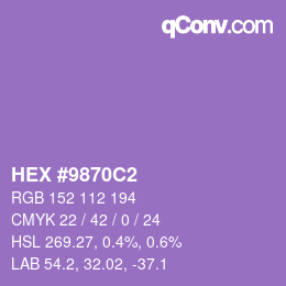 Código de color: HEX #9870C2 | qconv.com