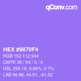 Color code: HEX #9870F4 | qconv.com