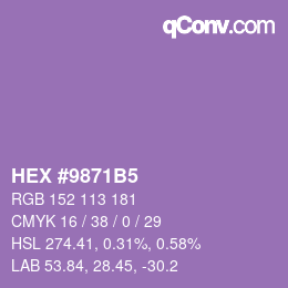 Color code: HEX #9871B5 | qconv.com