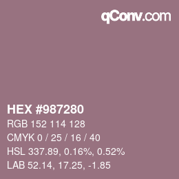 Color code: HEX #987280 | qconv.com