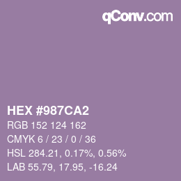 Farbcode: HEX #987CA2 | qconv.com