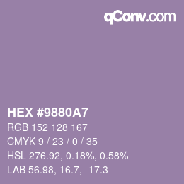 カラーコード: HEX #9880A7 | qconv.com