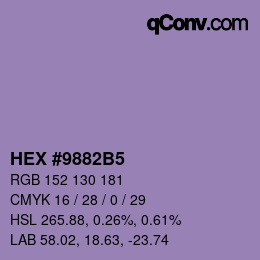 Color code: HEX #9882B5 | qconv.com