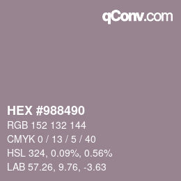 カラーコード: HEX #988490 | qconv.com