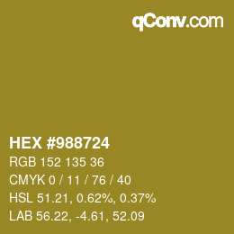Color code: HEX #988724 | qconv.com