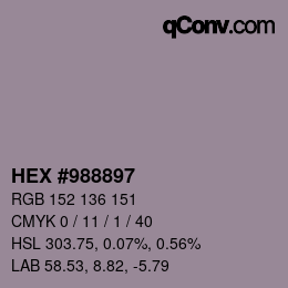 Color code: HEX #988897 | qconv.com