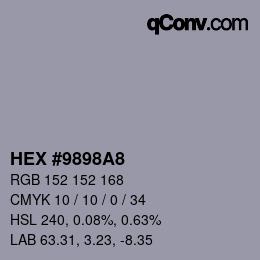 Color code: HEX #9898A8 | qconv.com