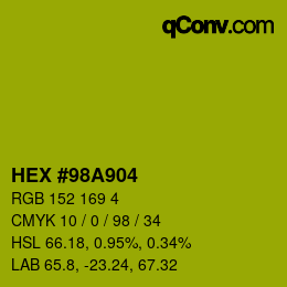 Color code: HEX #98A904 | qconv.com