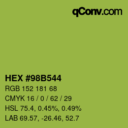 Color code: HEX #98B544 | qconv.com