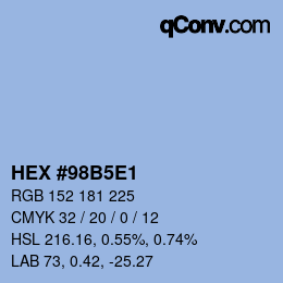 カラーコード: HEX #98B5E1 | qconv.com