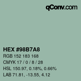 Color code: HEX #98B7A8 | qconv.com