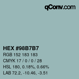 Color code: HEX #98B7B7 | qconv.com