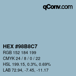 Color code: HEX #98B8C7 | qconv.com