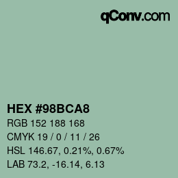 Color code: HEX #98BCA8 | qconv.com