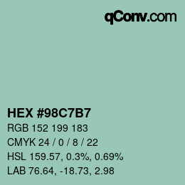 Color code: HEX #98C7B7 | qconv.com