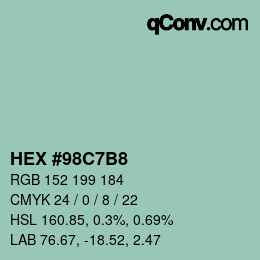Color code: HEX #98C7B8 | qconv.com