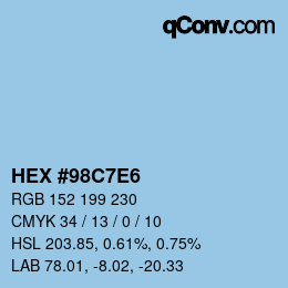 Color code: HEX #98C7E6 | qconv.com