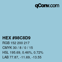 Color code: HEX #98C8D9 | qconv.com