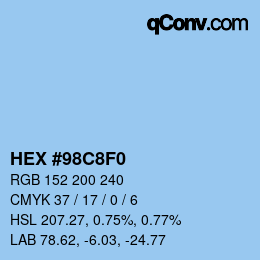 Color code: HEX #98C8F0 | qconv.com