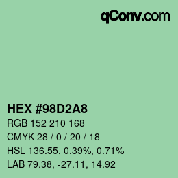 Color code: HEX #98D2A8 | qconv.com