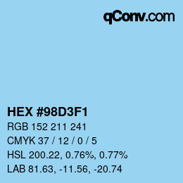 Color code: HEX #98D3F1 | qconv.com