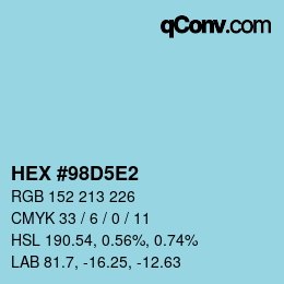 Color code: HEX #98D5E2 | qconv.com