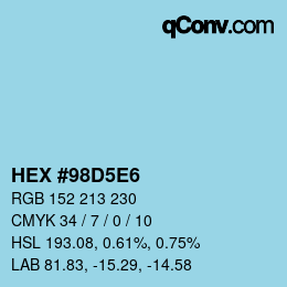 Color code: HEX #98D5E6 | qconv.com