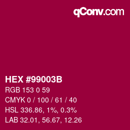 Color code: HEX #99003B | qconv.com