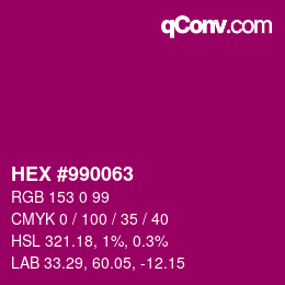 Color code: HEX #990063 | qconv.com