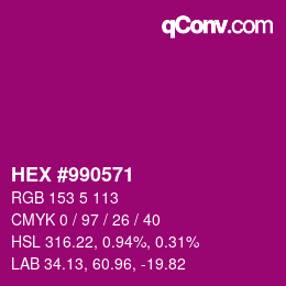 颜色代码: HEX #990571 | qconv.com